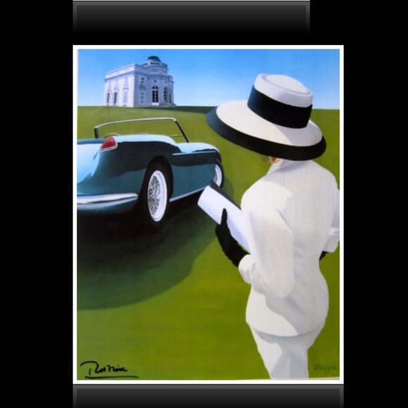 Louis Vuitton Original Linen Backed Original Razzia Ferrari Lithograph FRAMED - Picture 3 of 8